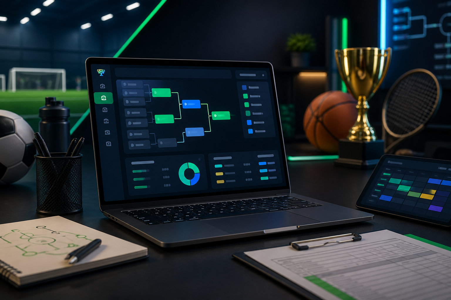 Interface GameHoho pour organiser un tournoi avec bracket et planning